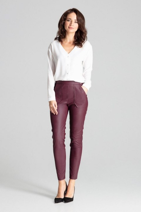 Spodnie Damskie Model L072 Bordo - Lenitif - L Spodnie Damskie Model L072 Bordo - Lenitif - L