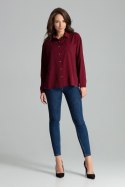 Koszula Damska Model L059 Bordo - Lenitif - s