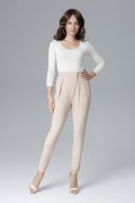 Spodnie Damskie Model L018 Beige - Lenitif - XL Spodnie Damskie Model L018 Beige - Lenitif - XL