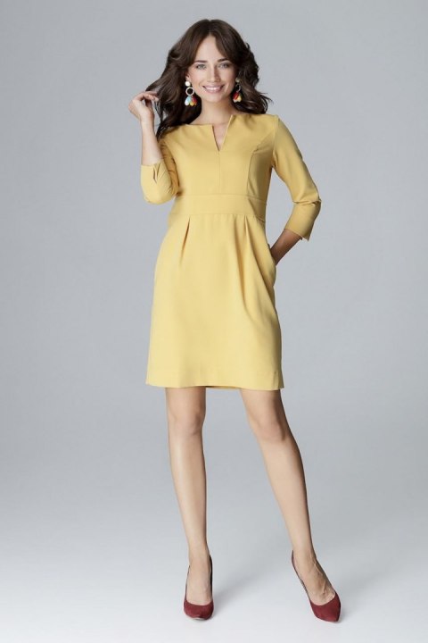 Sukienka Model L004 Yellow - Lenitif - s Sukienka Model L004 Yellow - Lenitif - s