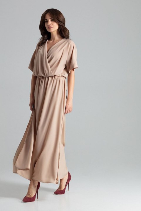 Sukienka Model L055 Beige - Lenitif - XL Sukienka Model L055 Beige - Lenitif - XL