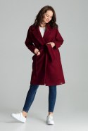 Płaszcz Damski Model L054 Bordo - Lenitif - S/M Płaszcz Damski Model L054 Bordo - Lenitif - S/M