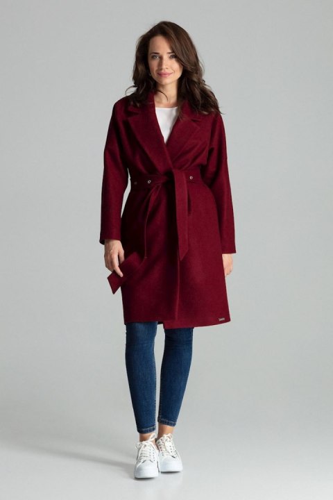 Płaszcz Damski Model L054 Bordo - Lenitif - S/M Płaszcz Damski Model L054 Bordo - Lenitif - S/M