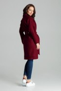 Płaszcz Damski Model L054 Bordo - Lenitif - S/M Płaszcz Damski Model L054 Bordo - Lenitif - S/M