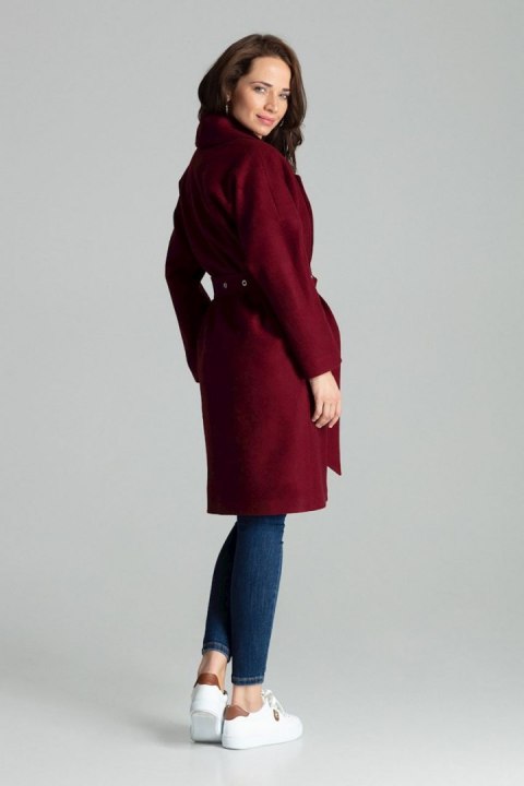 Płaszcz Damski Model L054 Bordo - Lenitif - S/M Płaszcz Damski Model L054 Bordo - Lenitif - S/M