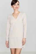 Sukienka Model K373 Beige - Lenitif - XL Sukienka Model K373 Beige - Lenitif - XL