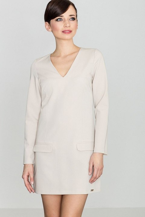 Sukienka Model K373 Beige - Lenitif - XL Sukienka Model K373 Beige - Lenitif - XL