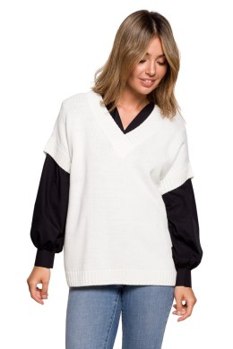 Bezrękawnik Model BK076 Ecru - BE Knit - L/XL