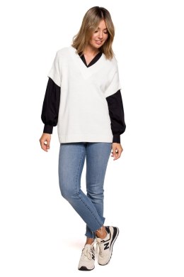 Bezrękawnik Model BK076 Ecru - BE Knit - S/M