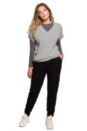 Bezrękawnik Model BK076 Grey - BE Knit - L/XL Bezrękawnik Model BK076 Grey - BE Knit - L/XL
