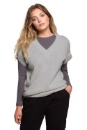 Bezrękawnik Model BK076 Grey - BE Knit - S/M Bezrękawnik Model BK076 Grey - BE Knit - S/M