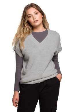 Bezrękawnik Model BK076 Grey - BE Knit - S/M