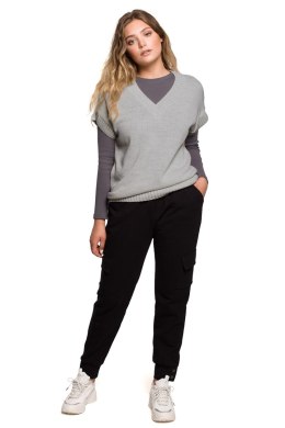 Bezrękawnik Model BK076 Grey - BE Knit - S/M