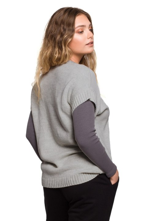 Bezrękawnik Model BK076 Grey - BE Knit - S/M Bezrękawnik Model BK076 Grey - BE Knit - S/M