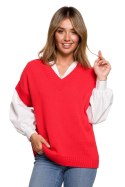 Bezrękawnik Model BK076 Red - BE Knit - L/XL Bezrękawnik Model BK076 Red - BE Knit - L/XL
