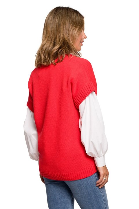 Bezrękawnik Model BK076 Red - BE Knit - L/XL Bezrękawnik Model BK076 Red - BE Knit - L/XL