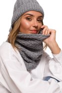 Komin Model BK082 Grey - BE Knit - uniwersalny Komin Model BK082 Grey - BE Knit - uniwersalny