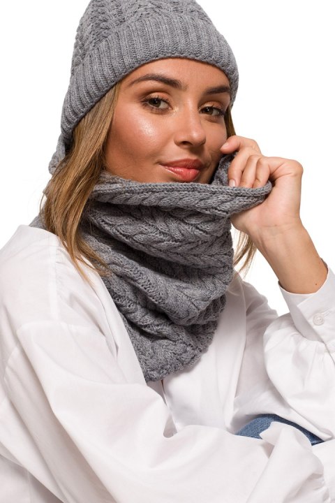 Komin Model BK082 Grey - BE Knit - uniwersalny Komin Model BK082 Grey - BE Knit - uniwersalny