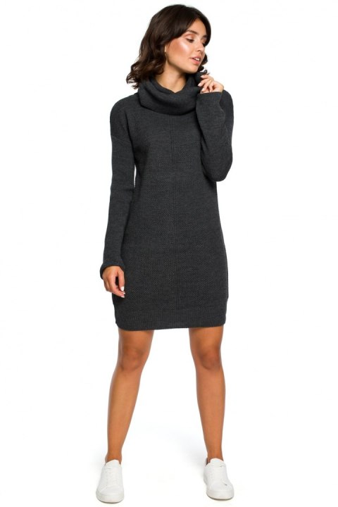 Sukienka Model BK010 Grafit - BE Knit - uniwersalny Sukienka Model BK010 Grafit - BE Knit - uniwersalny