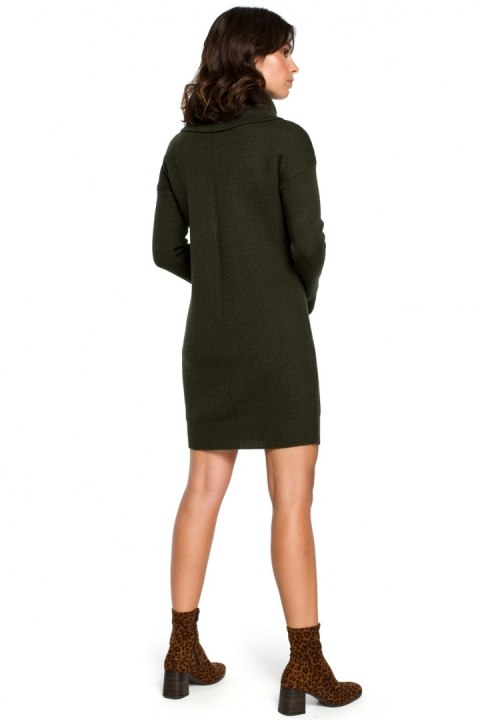 Sukienka Model BK010 Khaki - BE Knit - uniwersalny Sukienka Model BK010 Khaki - BE Knit - uniwersalny