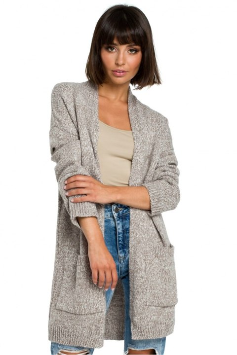 Sweter Damski Model BK001 Brown Melange - BE Knit - uniwersalny