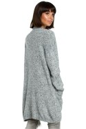 Sweter Damski Model BK001 Grafit Melange - BE Knit - uniwersalny