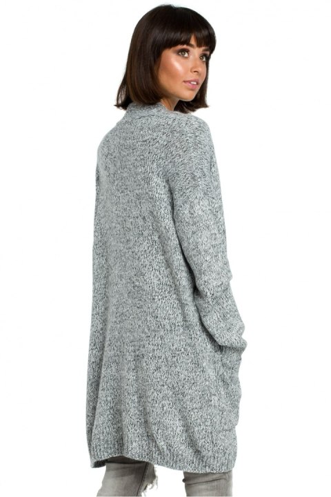 Sweter Damski Model BK001 Grafit Melange - BE Knit - uniwersalny Sweter Damski Model BK001 Grafit Melange - BE Knit - uniwersalny