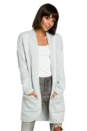 Sweter Damski Model BK001 Grey Melange - BE Knit - uniwersalny Sweter Damski Model BK001 Grey Melange - BE Knit - uniwersalny