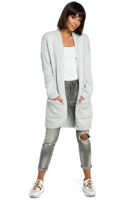 Sweter Damski Model BK001 Grey Melange - BE Knit - uniwersalny