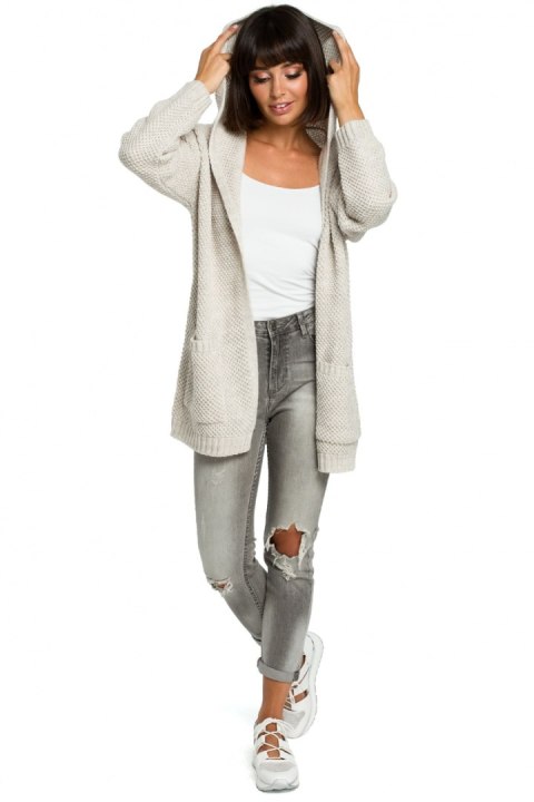 Sweter Damski Model BK002 Beige - BE Knit - uniwersalny Sweter Damski Model BK002 Beige - BE Knit - uniwersalny