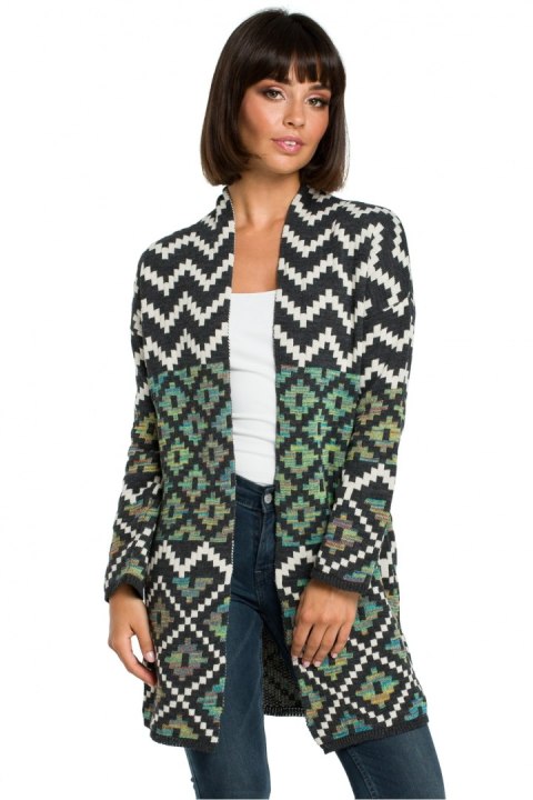 Sweter Damski Model BK007 Model 2 Multicolor - BE Knit - uniwersalny Sweter Damski Model BK007 Model 2 Multicolor - BE Knit - uniwersalny