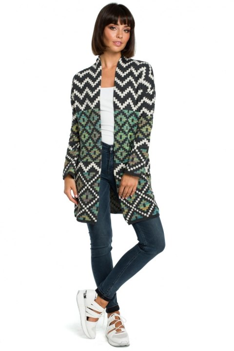 Sweter Damski Model BK007 Model 2 Multicolor - BE Knit - uniwersalny Sweter Damski Model BK007 Model 2 Multicolor - BE Knit - uniwersalny