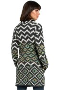 Sweter Damski Model BK007 Model 2 Multicolor - BE Knit - uniwersalny Sweter Damski Model BK007 Model 2 Multicolor - BE Knit - uniwersalny