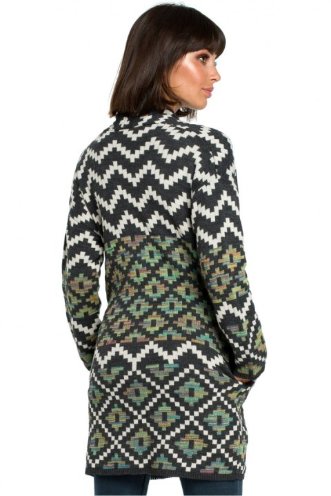 Sweter Damski Model BK007 Model 2 Multicolor - BE Knit - uniwersalny Sweter Damski Model BK007 Model 2 Multicolor - BE Knit - uniwersalny