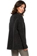 Sweter Damski Model BK009 Antracyt - BE Knit - uniwersalny Sweter Damski Model BK009 Antracyt - BE Knit - uniwersalny