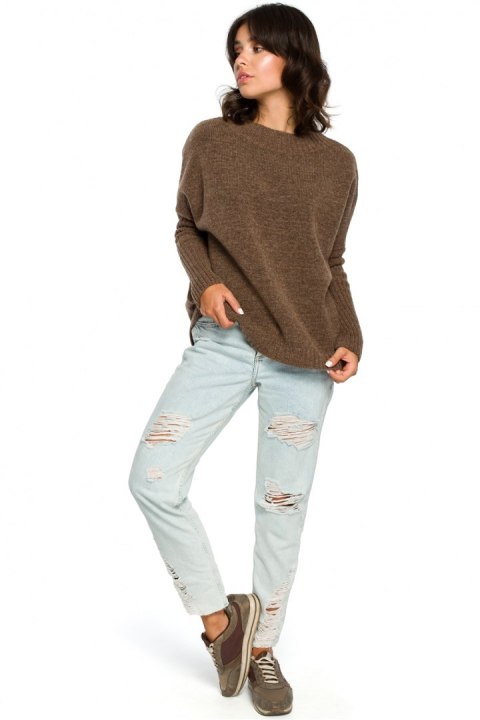 Sweter Damski Model BK009 Carmel - BE Knit - uniwersalny Sweter Damski Model BK009 Carmel - BE Knit - uniwersalny