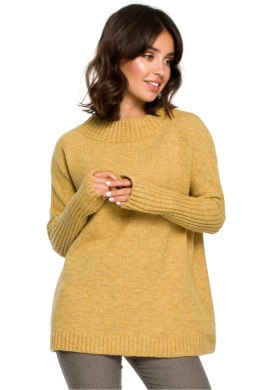 Sweter Damski Model BK009 Musztard - BE Knit - uniwersalny