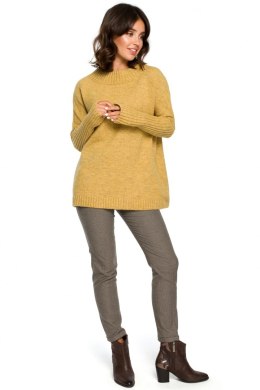 Sweter Damski Model BK009 Musztard - BE Knit - uniwersalny