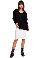 Sweter Damski Model BK018 Black - BE Knit - uniwersalny Sweter Damski Model BK018 Black - BE Knit - uniwersalny