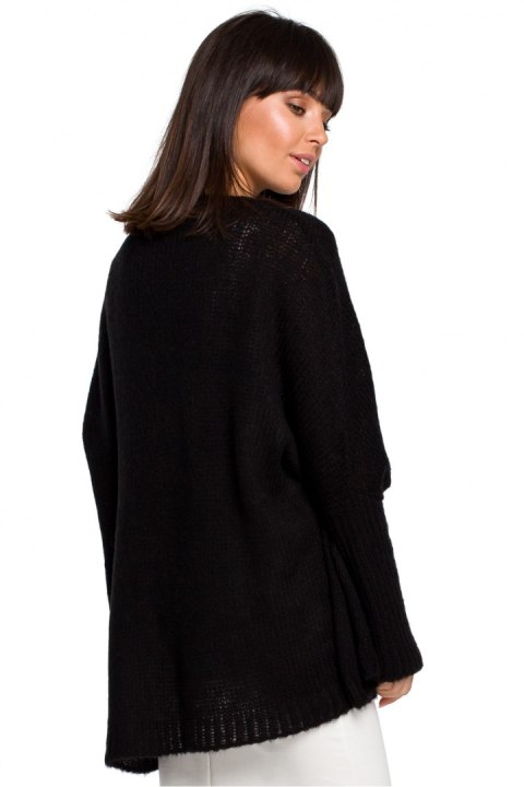 Sweter Damski Model BK018 Black - BE Knit - uniwersalny Sweter Damski Model BK018 Black - BE Knit - uniwersalny