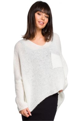 Sweter Damski Model BK018 Ecru - BE Knit - uniwersalny