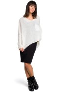 Sweter Damski Model BK018 Ecru - BE Knit - uniwersalny Sweter Damski Model BK018 Ecru - BE Knit - uniwersalny
