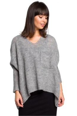 Sweter Damski Model BK018 Grey - BE Knit - uniwersalny