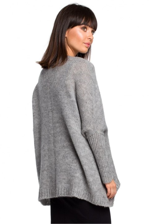 Sweter Damski Model BK018 Grey - BE Knit - uniwersalny Sweter Damski Model BK018 Grey - BE Knit - uniwersalny