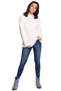Sweter Damski Model BK038 Ecru - BE Knit - S/M Sweter Damski Model BK038 Ecru - BE Knit - S/M