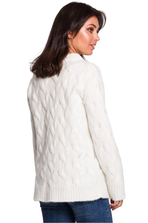 Sweter Damski Model BK038 Ecru - BE Knit - S/M Sweter Damski Model BK038 Ecru - BE Knit - S/M