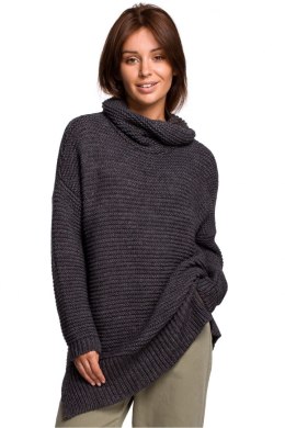 Sweter Damski Model BK047 Antracyt - BE Knit - uniwersalny