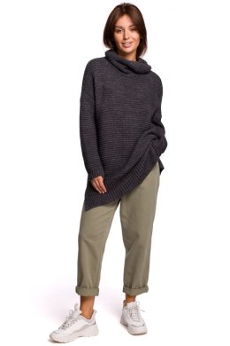 Sweter Damski Model BK047 Antracyt - BE Knit - uniwersalny