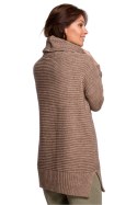 Sweter Damski Model BK047 Cappuccino - BE Knit - uniwersalny Sweter Damski Model BK047 Cappuccino - BE Knit - uniwersalny