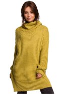Sweter Damski Model BK047 Limonka - BE Knit - uniwersalny Sweter Damski Model BK047 Limonka - BE Knit - uniwersalny